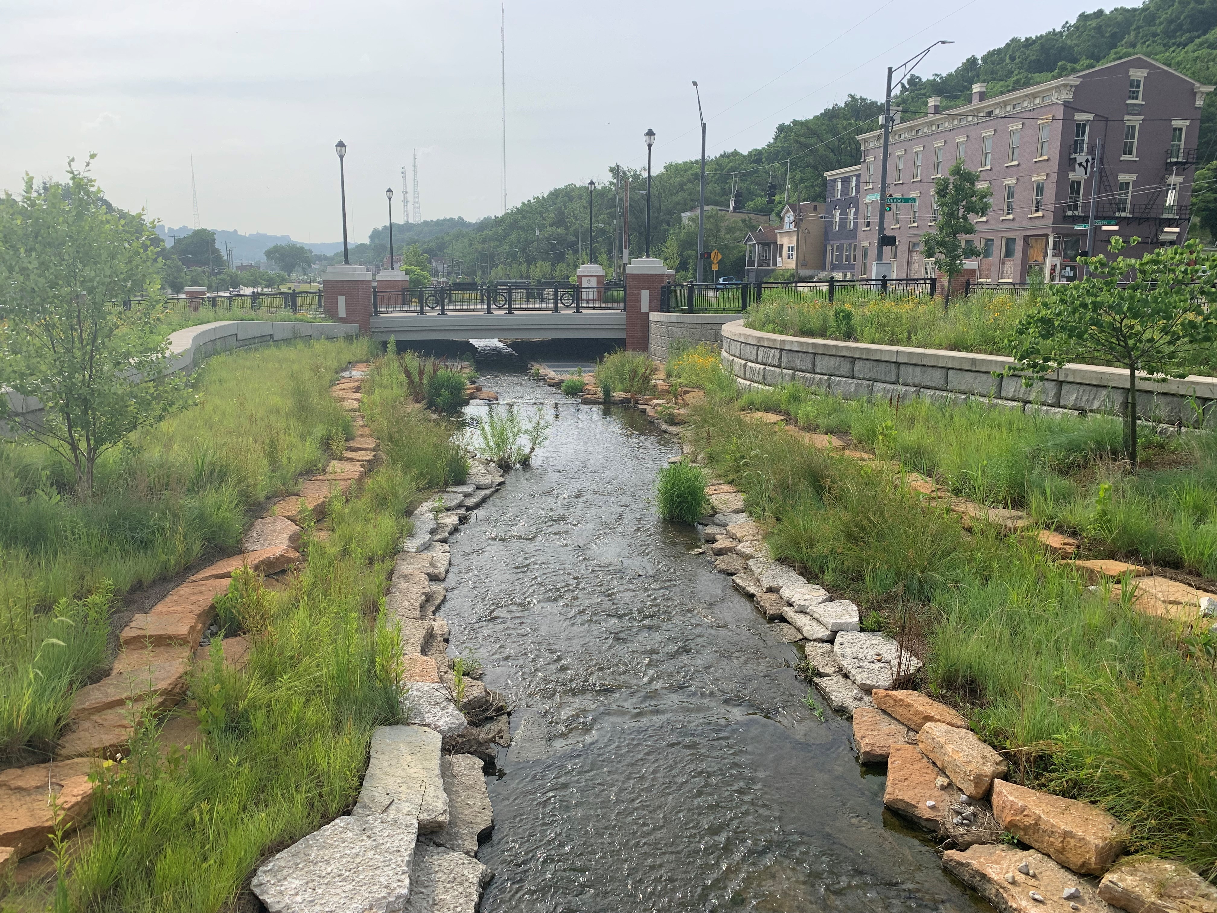 Lick Run Greenway stream channel, just west of the Headwaters