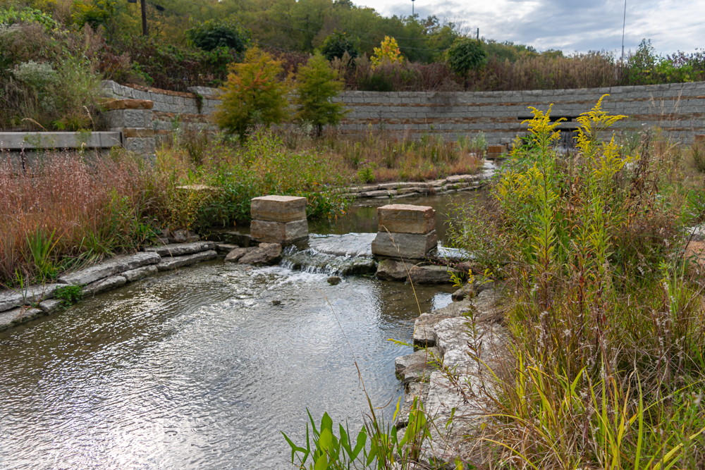 Pool, riffle, and run in the stream