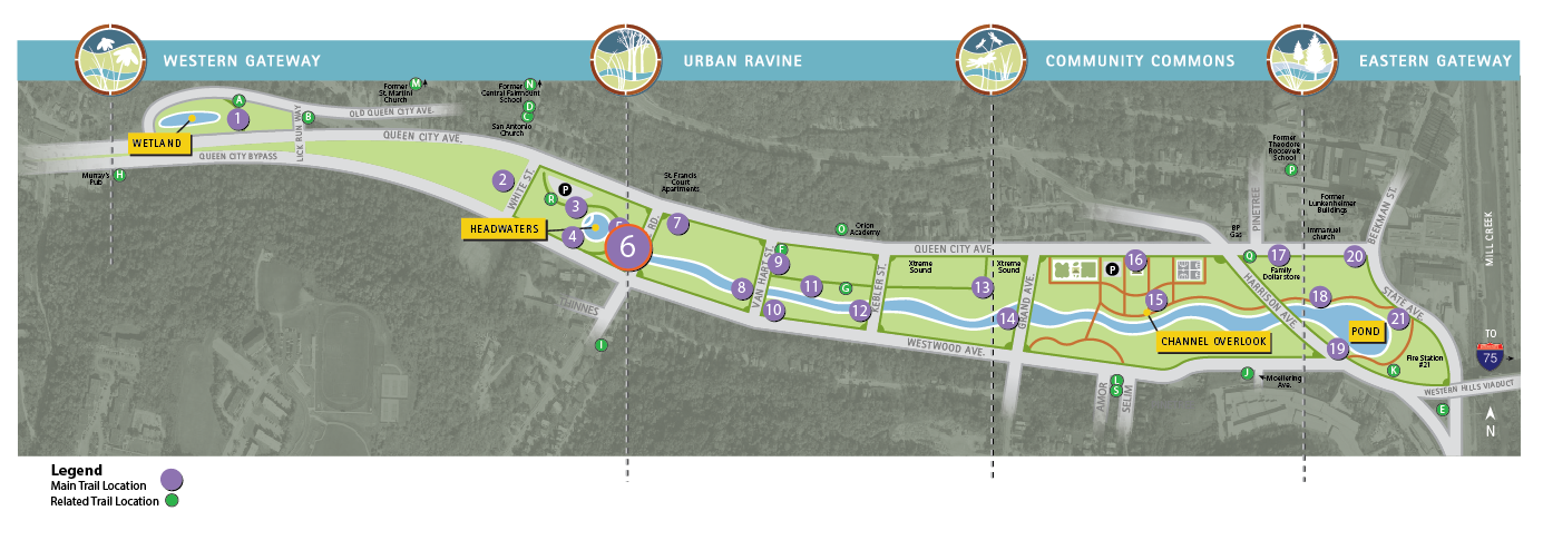 Map showing Trail Location #6 - Stream Channel