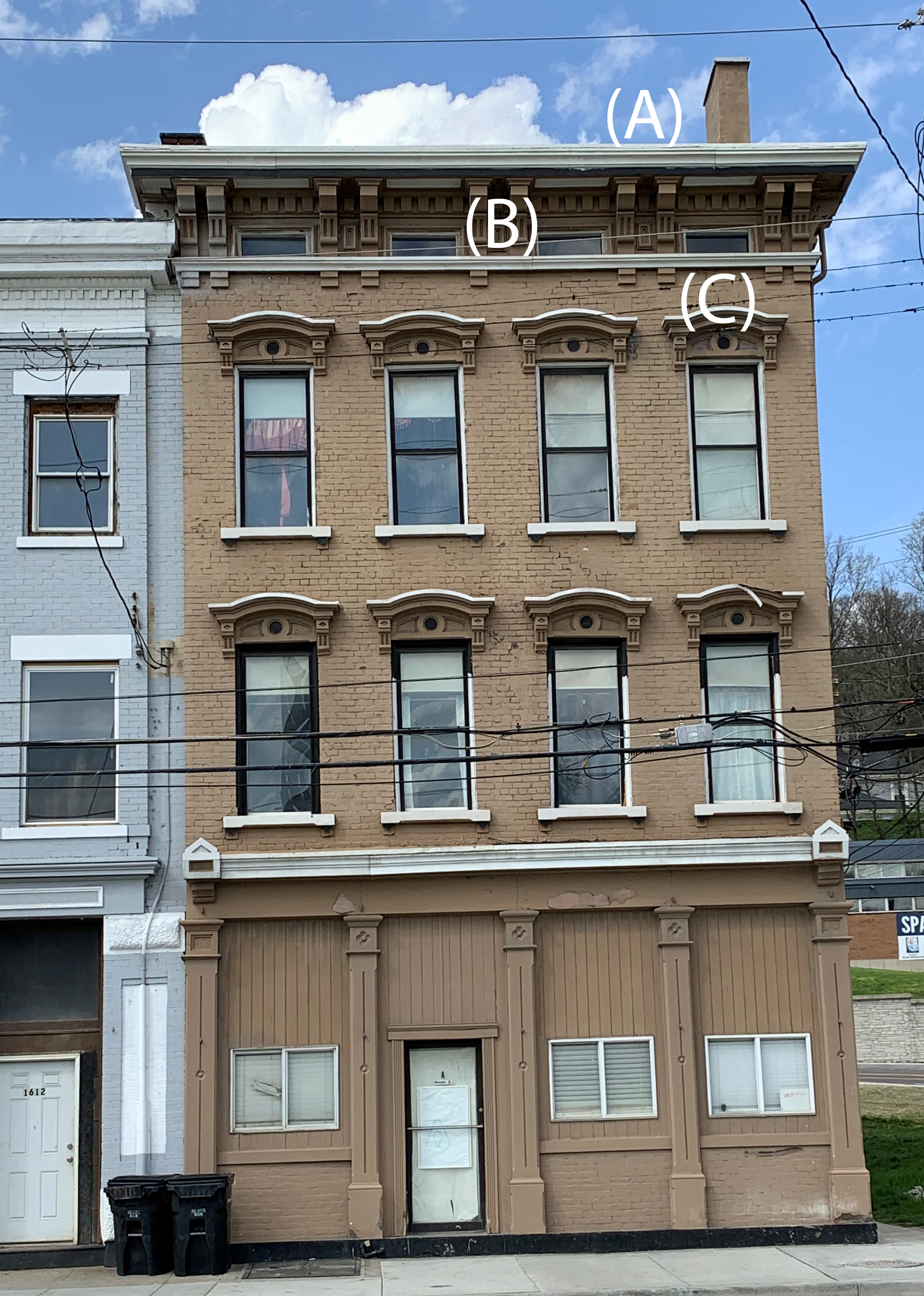 Italianate style building on Queen City Avenue