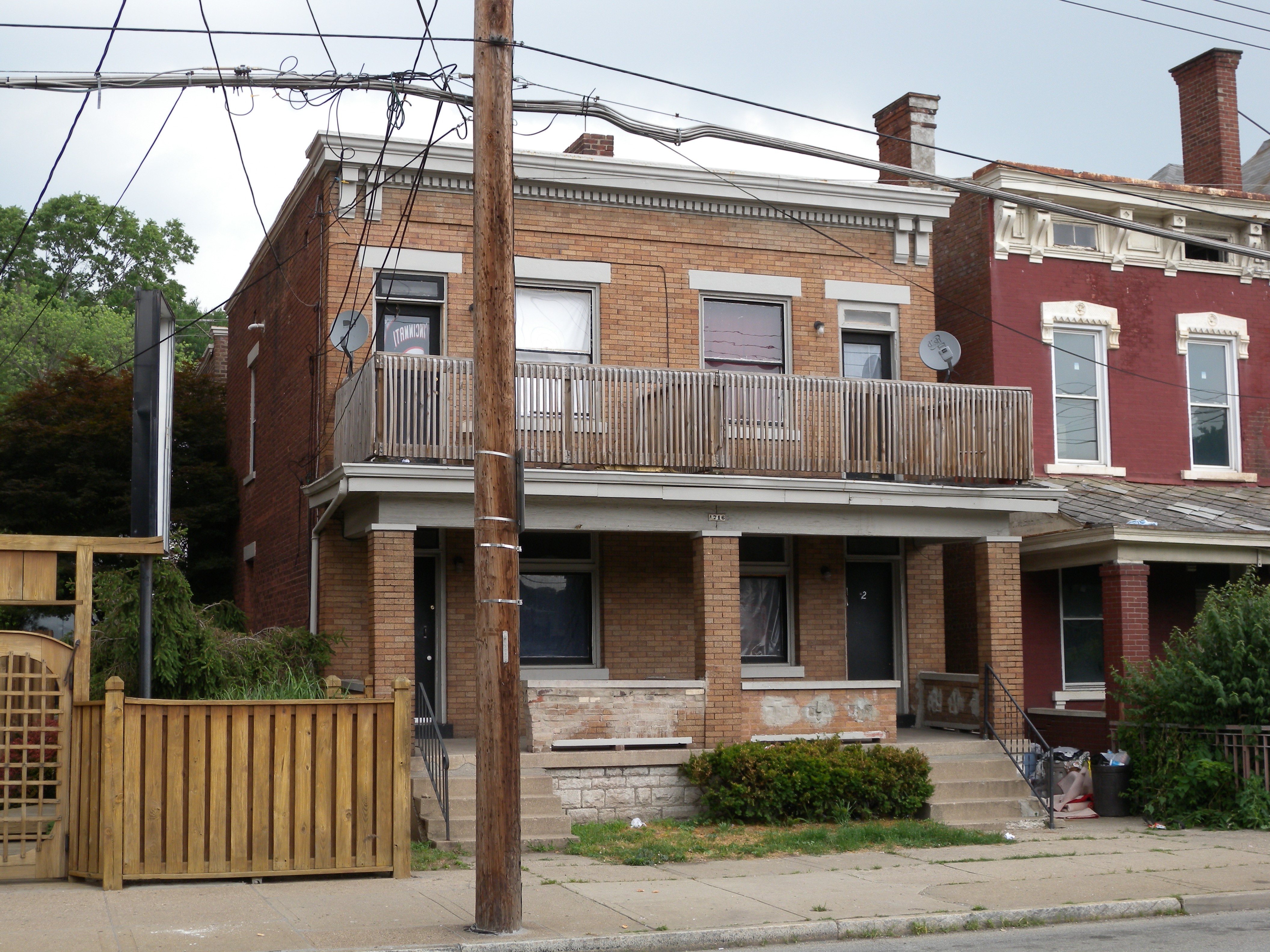 Neo-Classical style duplex on Queen City Avenue