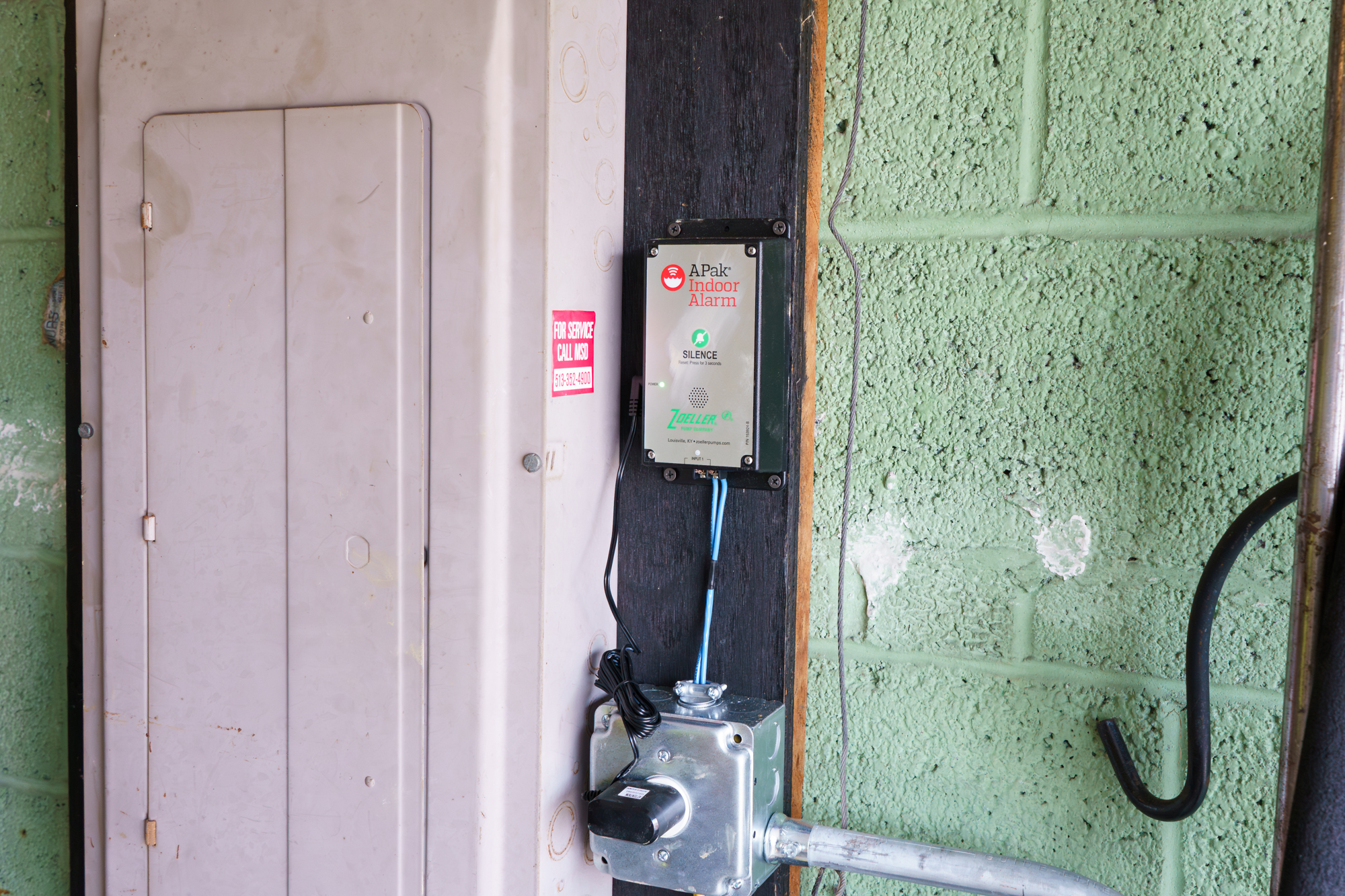 Photo of the control panel for a backup prevention device