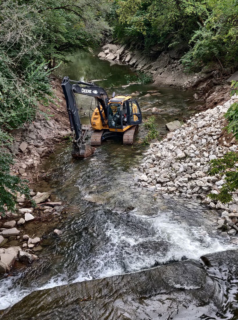 Photo of a low-head dam
