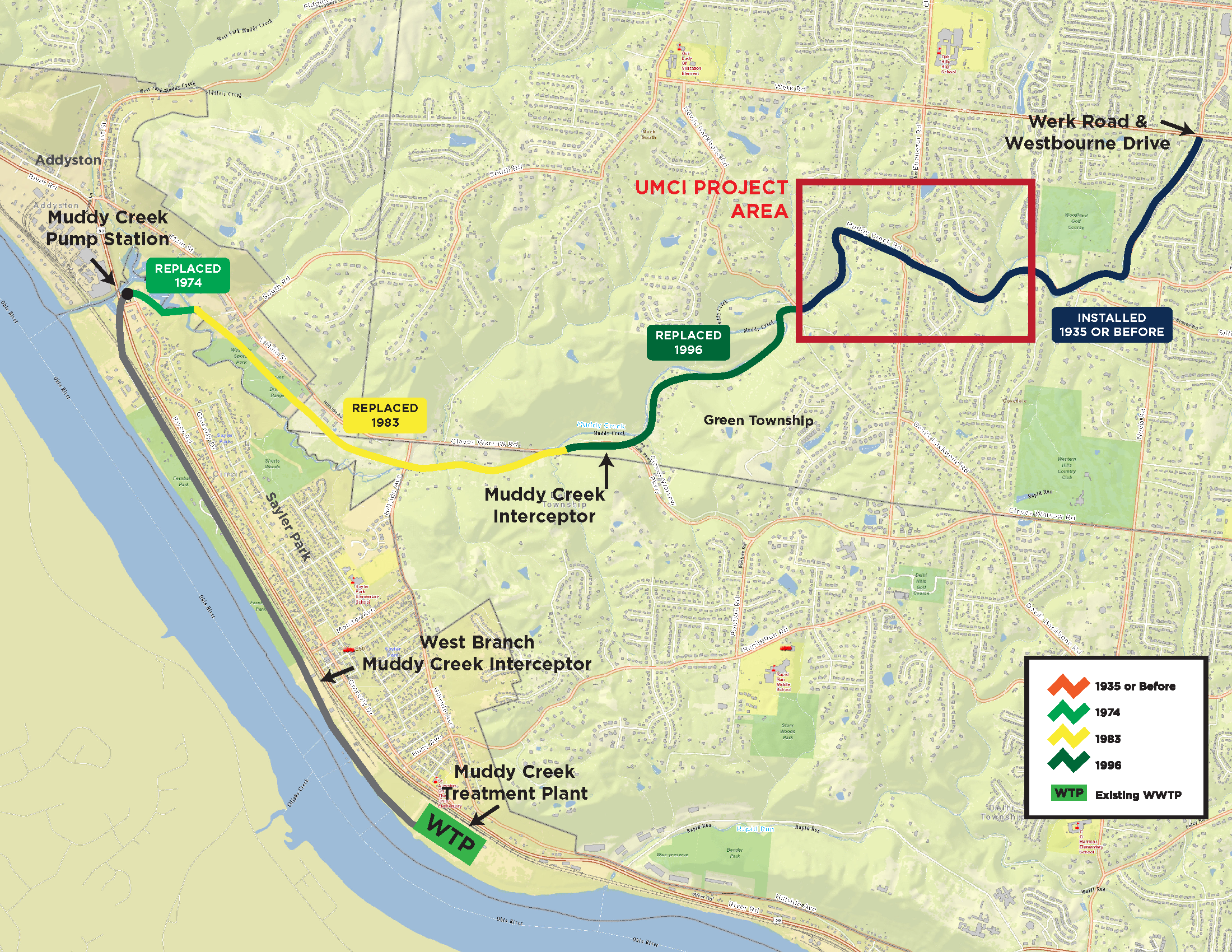 Map showing UMCI project